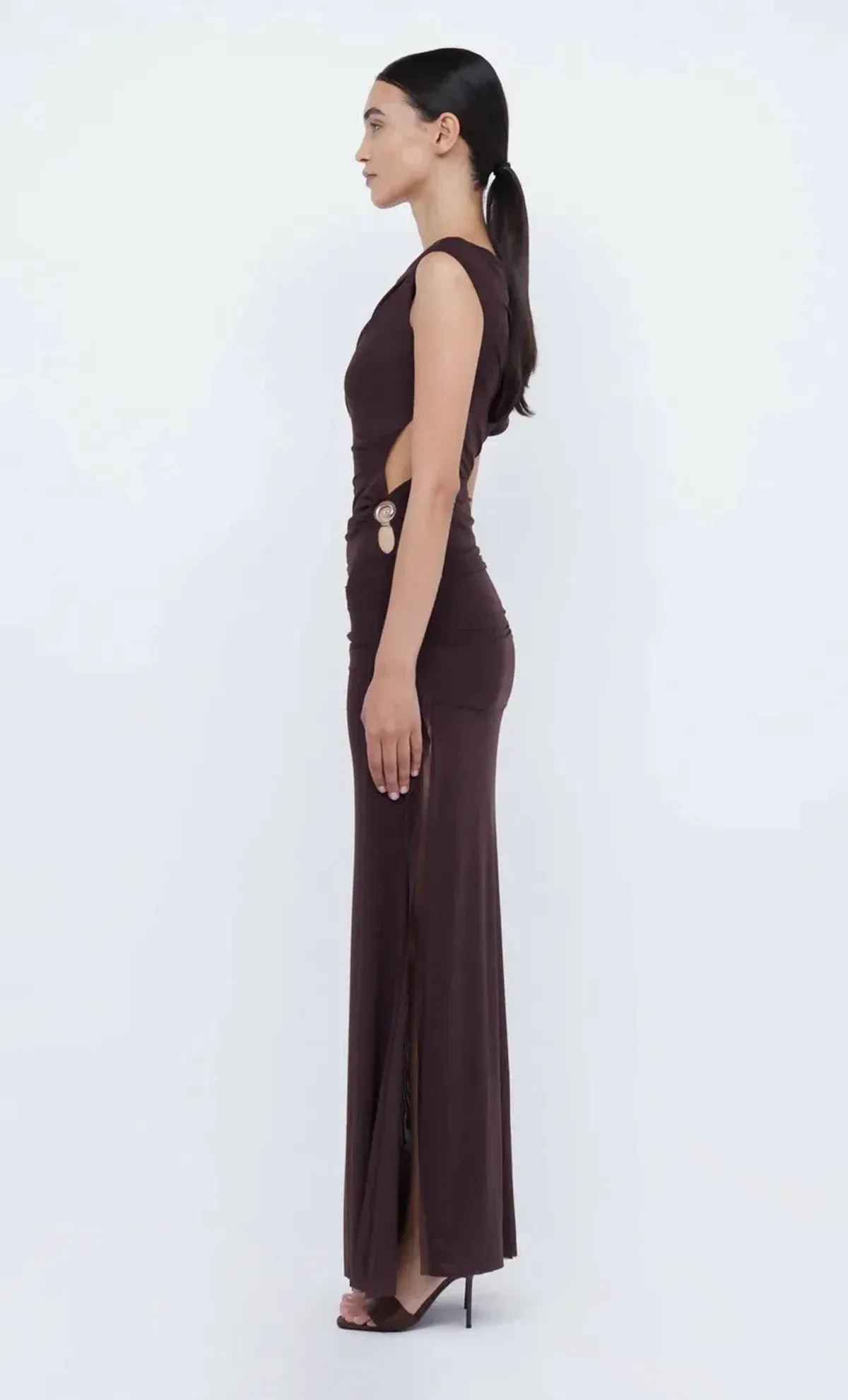 Bec & Bridge Kailani Asym Dress in Chocolate Brown Size 6 - Image 10