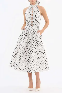 REBECCA VALLANCE DELIA HALTER MIDI DRESS SIZE 10 for rent on The Volte - image 1