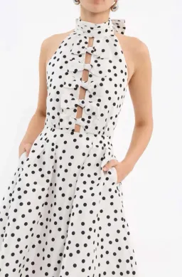 REBECCA VALLANCE DELIA HALTER MIDI DRESS SIZE 10 for rent on The Volte - image 3