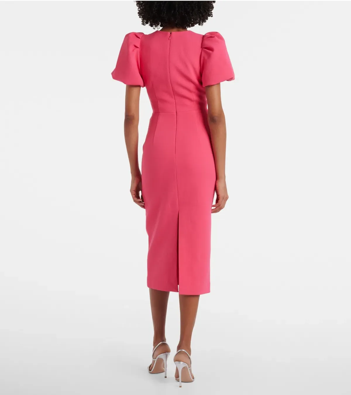Rebecca Vallance Posey Puff Sleeve Midi Dress Pink size 12 - Image 3