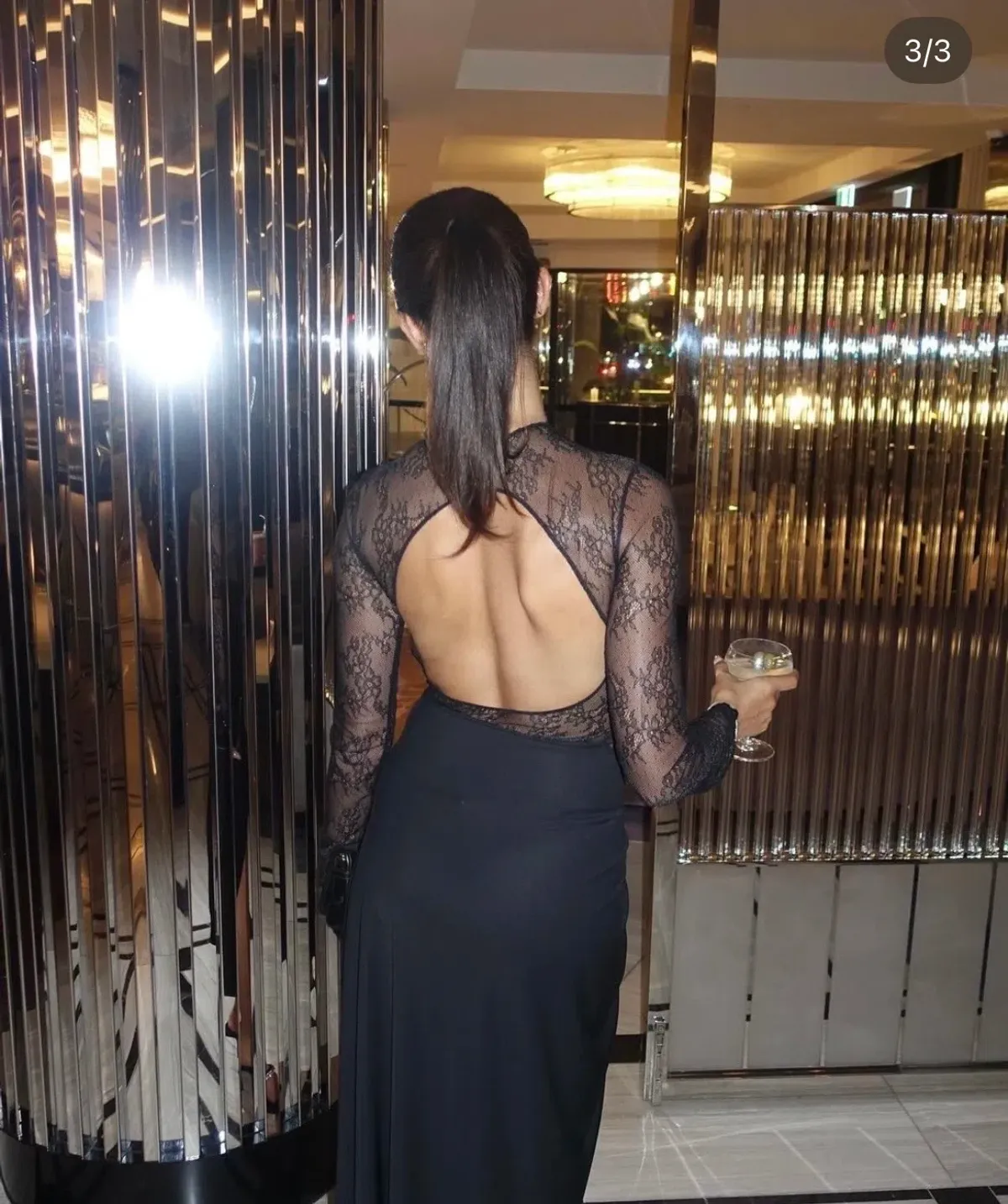 BENNI Colton MIDI Dress In Black Lace | Size AU 10 - Image 5