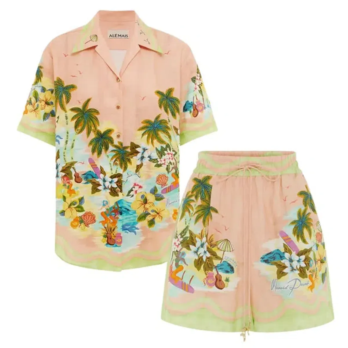 ALEMAIS MERMAID POINT SHIRT AND SHORT SET SIZE 8 - Image 5
