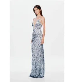 Misha Sapphire Sequin Maxi Dress in Dove Grey Size S/AU8 for rent on The Volte - image 2