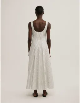 Witchery Seam Detail Midi Dress Cream Size 10 for rent on The Volte - image 4