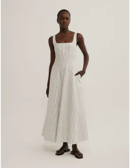 Witchery Seam Detail Midi Dress Cream Size 10 for rent on The Volte - image 1