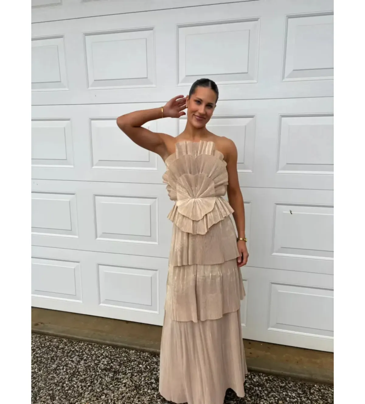 Aje Kyra Gown in Gold Size AU8 - Image 3