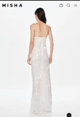 Sapphire sequin maxi dress in ivory  for rent on The Volte - image 5