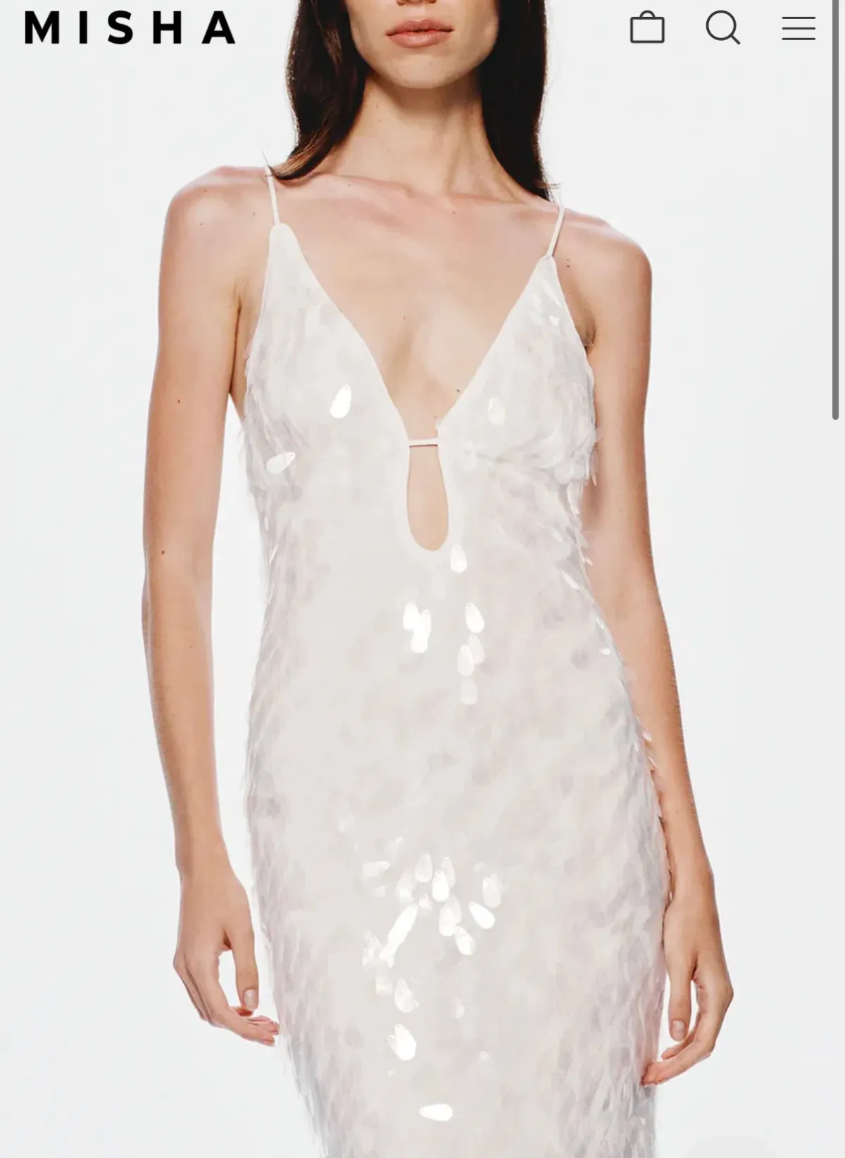 Sapphire sequin maxi dress in ivory  - Image 4