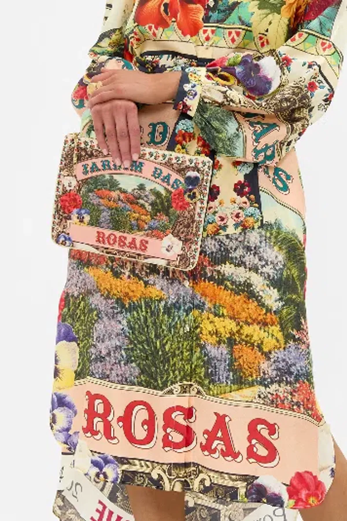 Camilla Dress and Clutch Aromatic Amor Blouson Sleeve Bias Dress size S 8-10 - Image 8