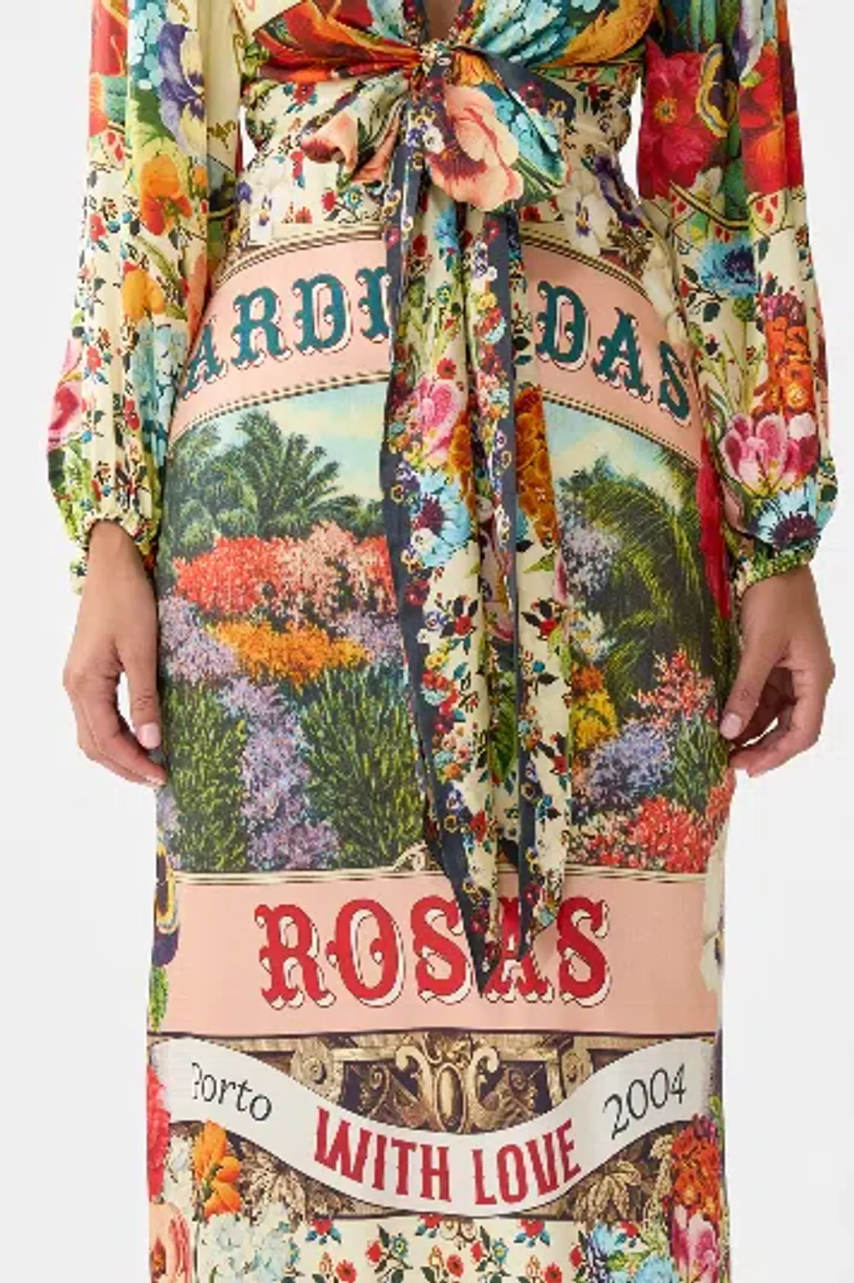 Camilla Dress and Clutch Aromatic Amor Blouson Sleeve Bias Dress size S 8-10 - Image 3