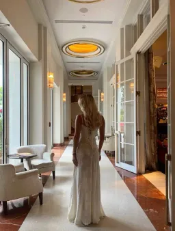 House of CB Seren Dress in vintage white size XS  for rent on The Volte - image 4