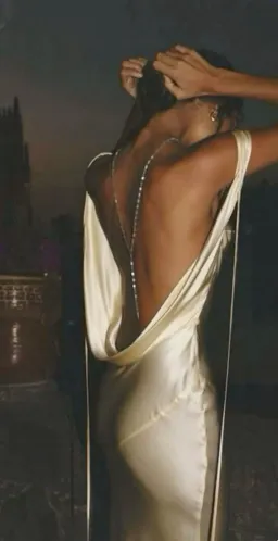 Mirror Palais Plunging Back Cowl Dress in butter XS for rent on The Volte - image 2