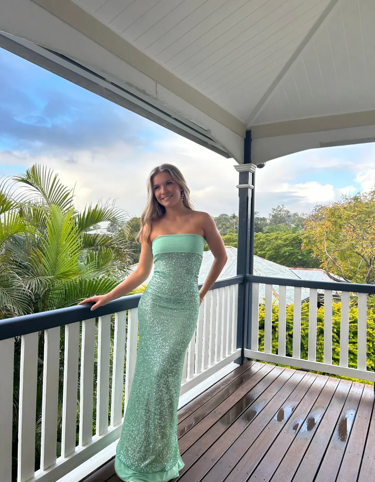 Fait Par Foutch Elizabeth Sparkly Green Dress size 6 - Image 12