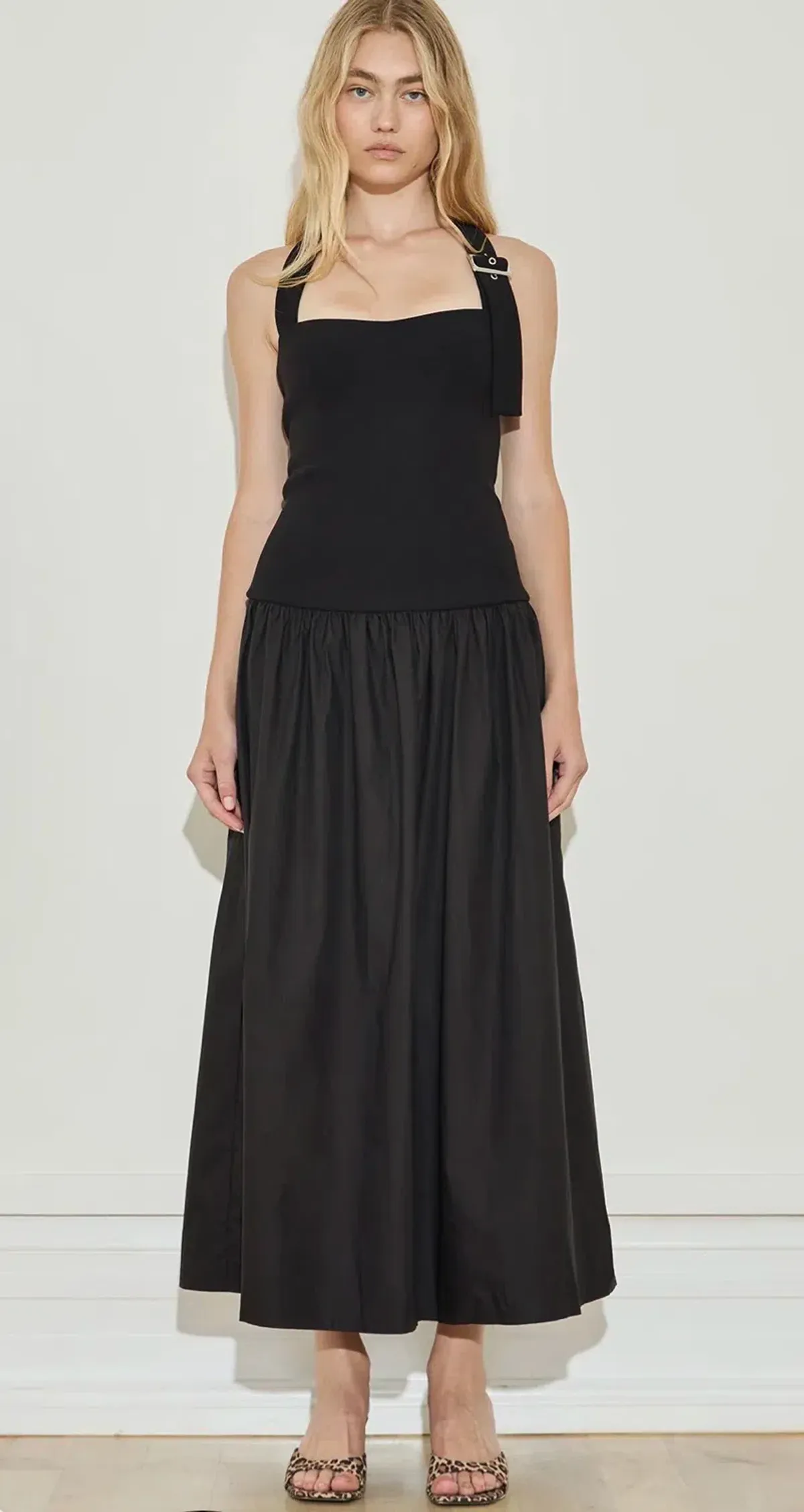 Maison Essentiele Buckle Dress in Black - Size Small - Image 2