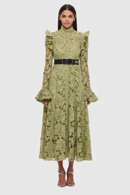 Leo Lin Aliya Lace Midi Dress for rent on The Volte - image 2