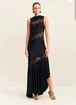Shona Joy Simona Asymmetrical Panelled Maxi Dress - Black size 6 for rent on The Volte - image 1