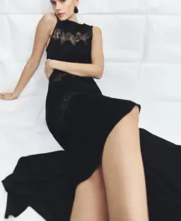 Shona Joy Simona Asymmetrical Panelled Maxi Dress - Black size 6 for rent on The Volte - image 4