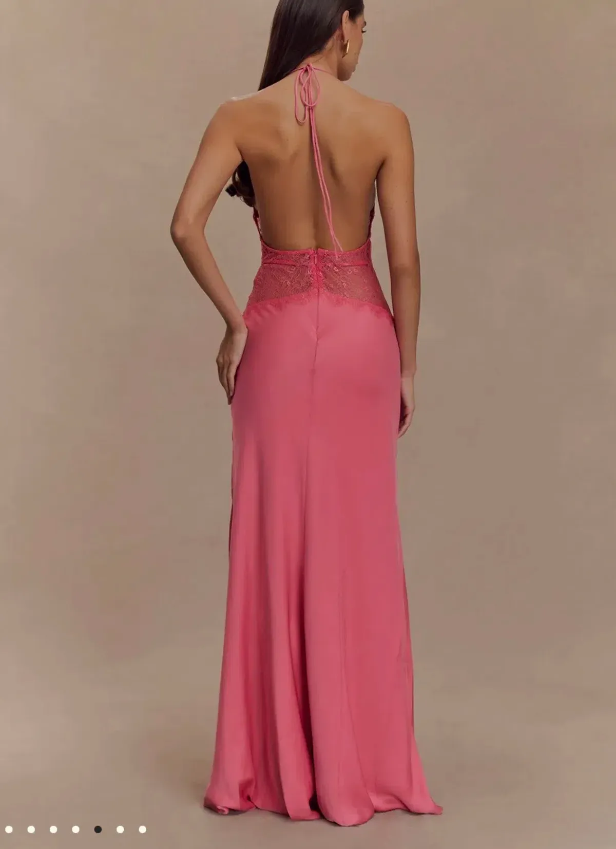 Meshki Dinah Lace And Satin Maxi Dress - Blush Rose - Image 4