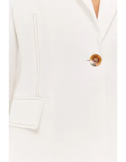 Saba Dharma Stitch Detail Blazer Beige Size 14 for rent on The Volte - image 6