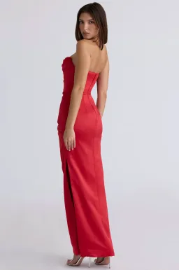 Adrienne Scarlet Satin Strapless Gown for rent on The Volte - image 2