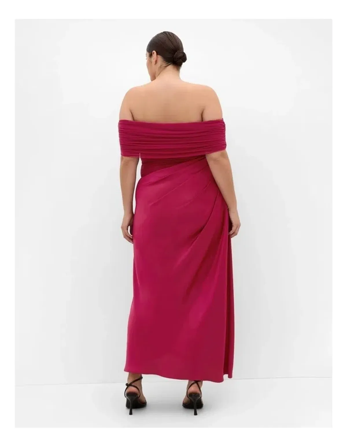 City Chic Tati Off Shoulder Maxi Dress size 20 Raspberry  - Image 2