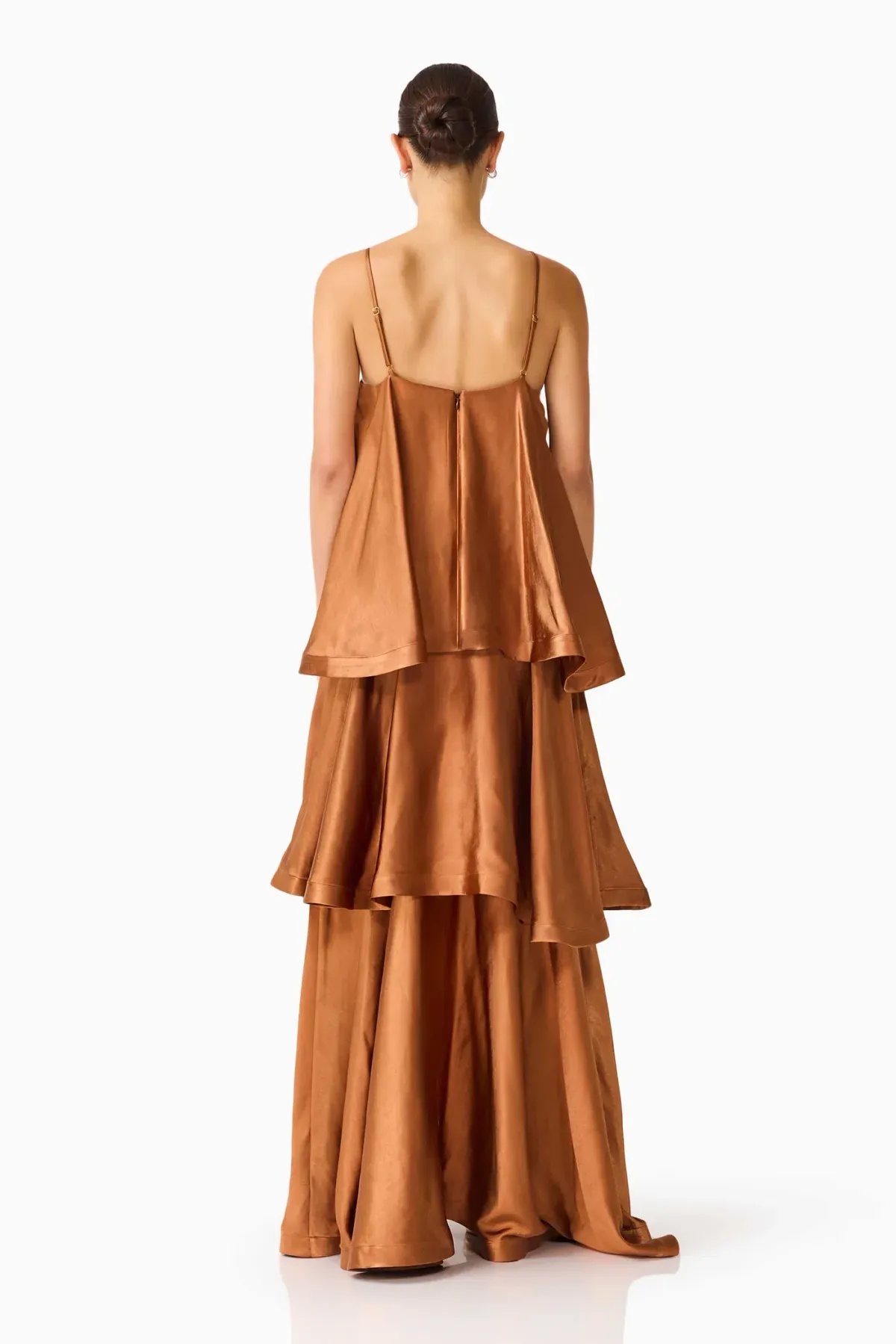 Elliatt Tilly Tiered Maxi Dress size M / 10 Toffee Brown  - Image 4