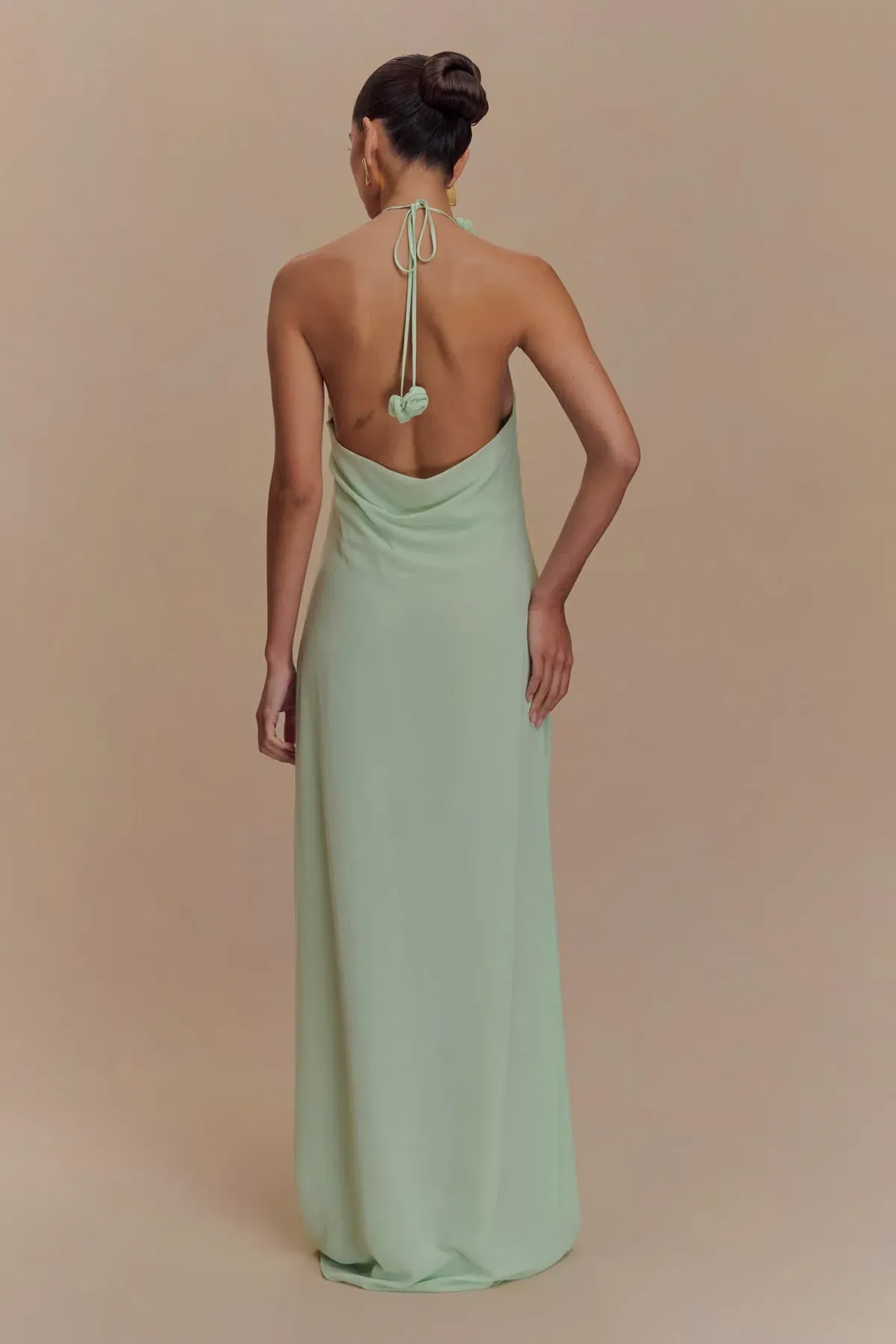 Meshki Rosalia Cowl Neck Maxi Dress Sage - Image 2