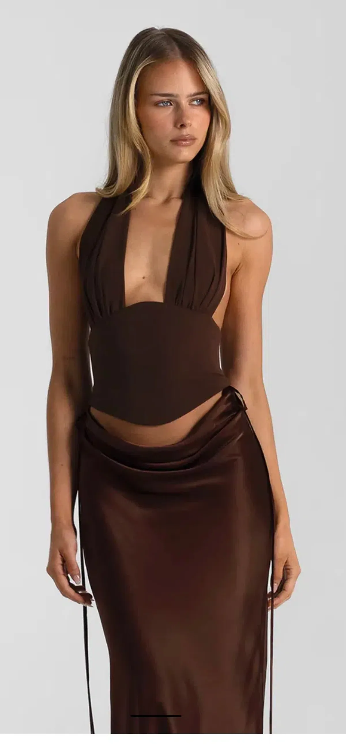 Natalie Rolt Bronte Top and Evelyn Skirt Espresso Size S - Image 3