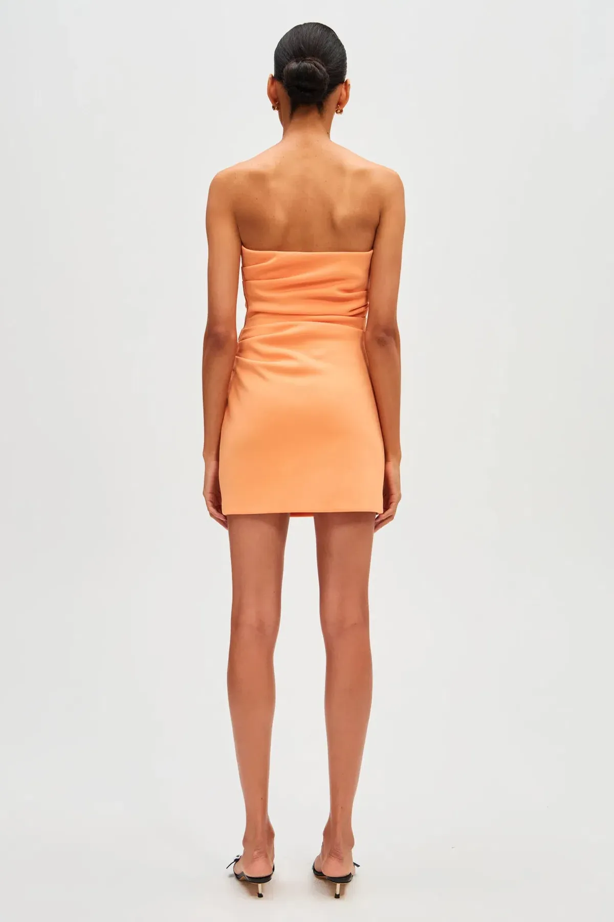 Misha Alston Crepe Mini Dress Tangerine Size M - Image 2