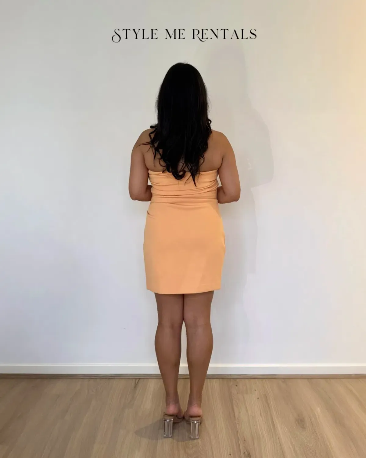 Misha Alston Crepe Mini Dress Tangerine Size L - Image 5