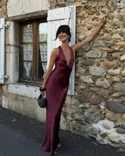 Shona Joy Elia Plunge Cross Back Maxi Dress for rent on The Volte - image 3