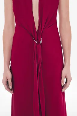 Misha, The Donna Satin Dress, Jester Red, size 10 for rent on The Volte - image 4