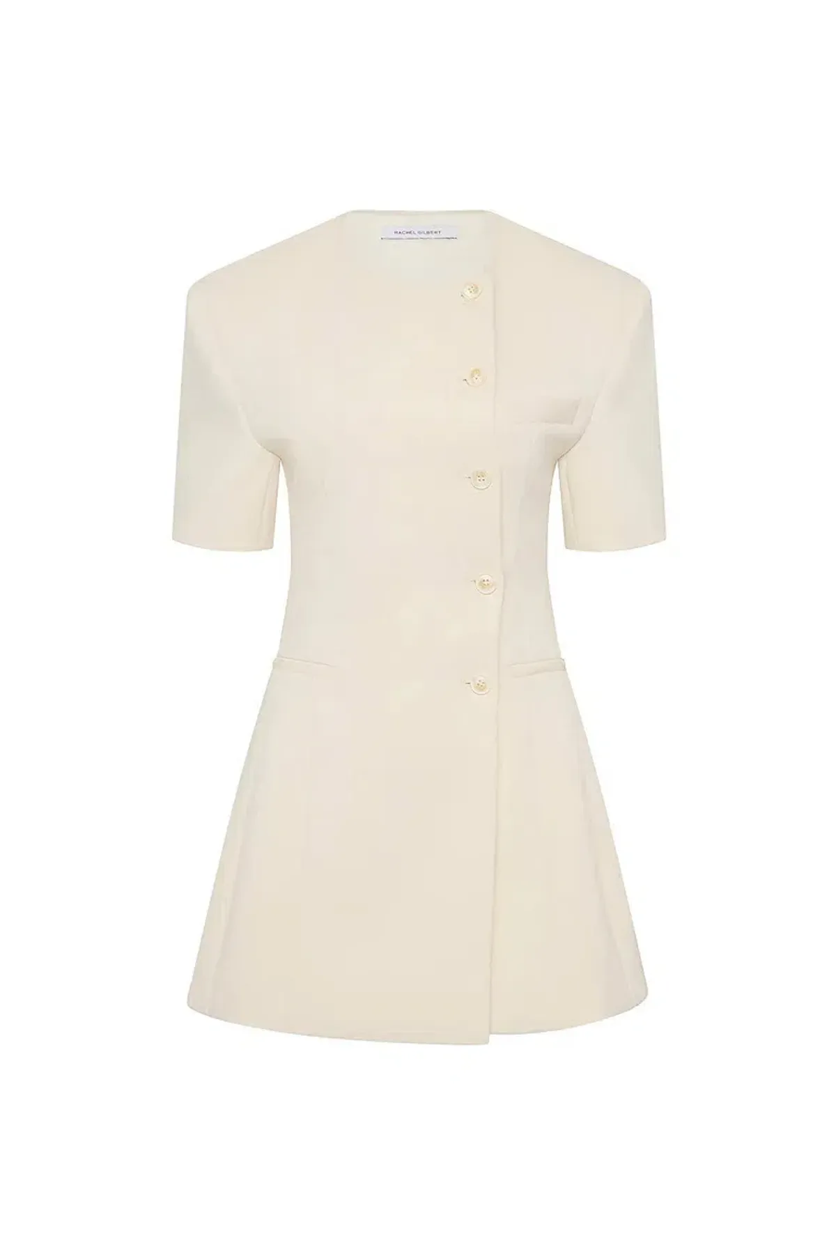 Rachel Gilbert Sergio Sleeve Mini Dress White Size 10 - Image 1