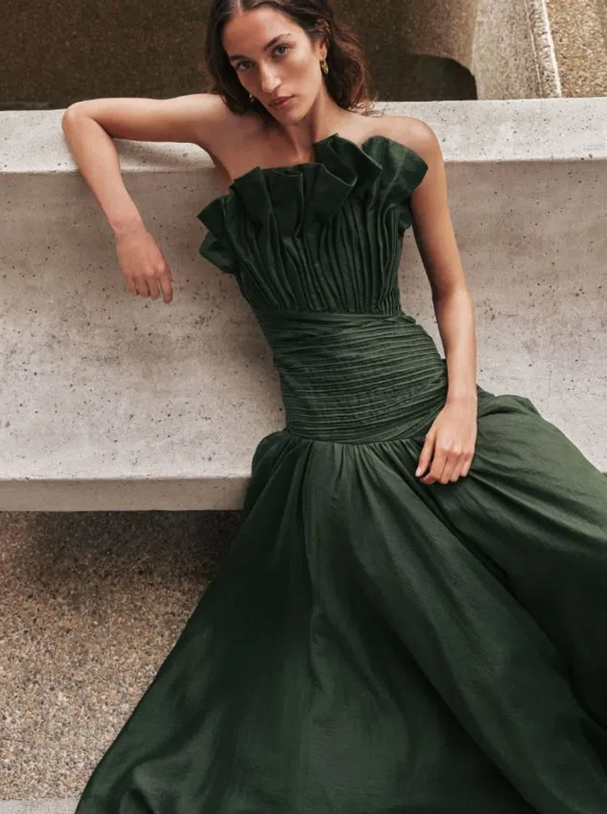 Aje Aquiline Gown in Hunter Green Size 12 - Image 3