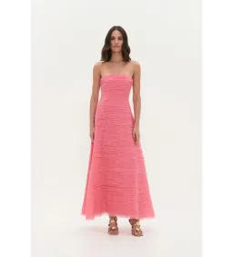 Aje Soundscape Maxi Dress in Guava Pink Size AU8 for rent on The Volte - image 1