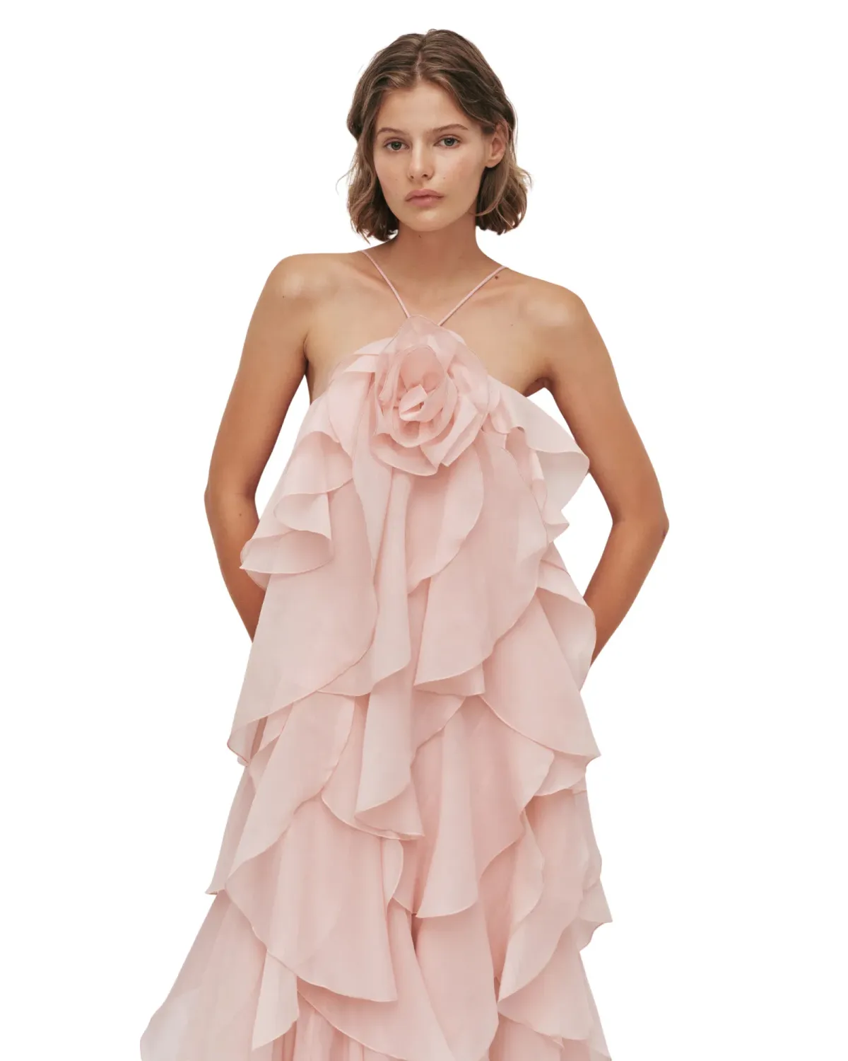 Aje Pandorea Layered Maxi Dress Pastel Pink Size 12 - Image 3