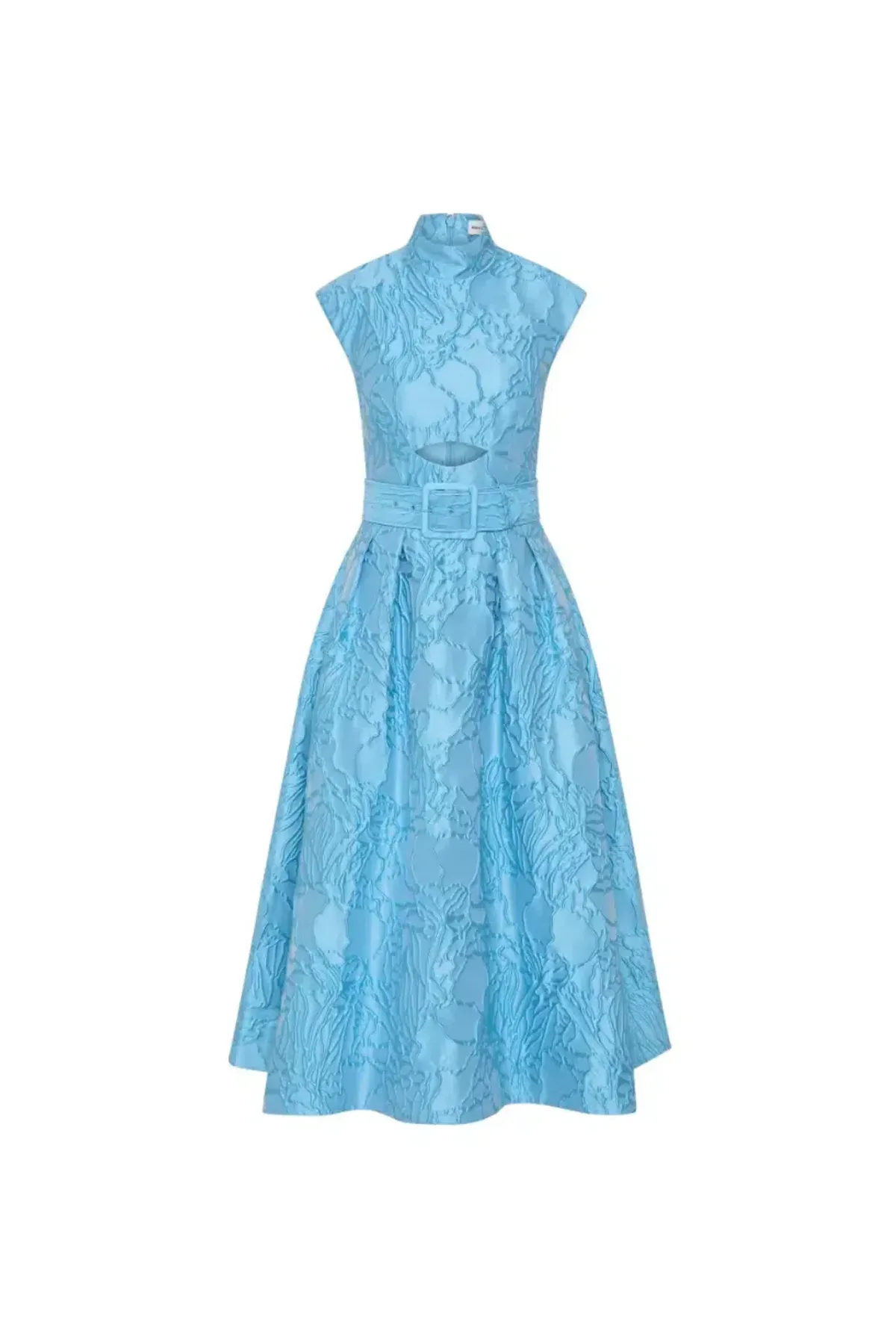 Rebecca Valance Aegir belted jacquard midi dress - Image 6