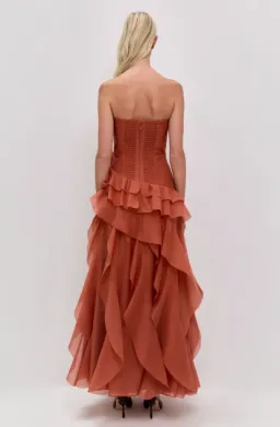 CANYON GOWN | CORAL CLAY - SIZE 8 for rent on The Volte - image 3
