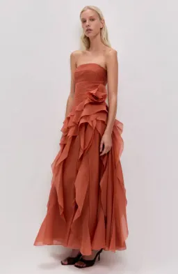 CANYON GOWN | CORAL CLAY - SIZE 8 for rent on The Volte - image 2