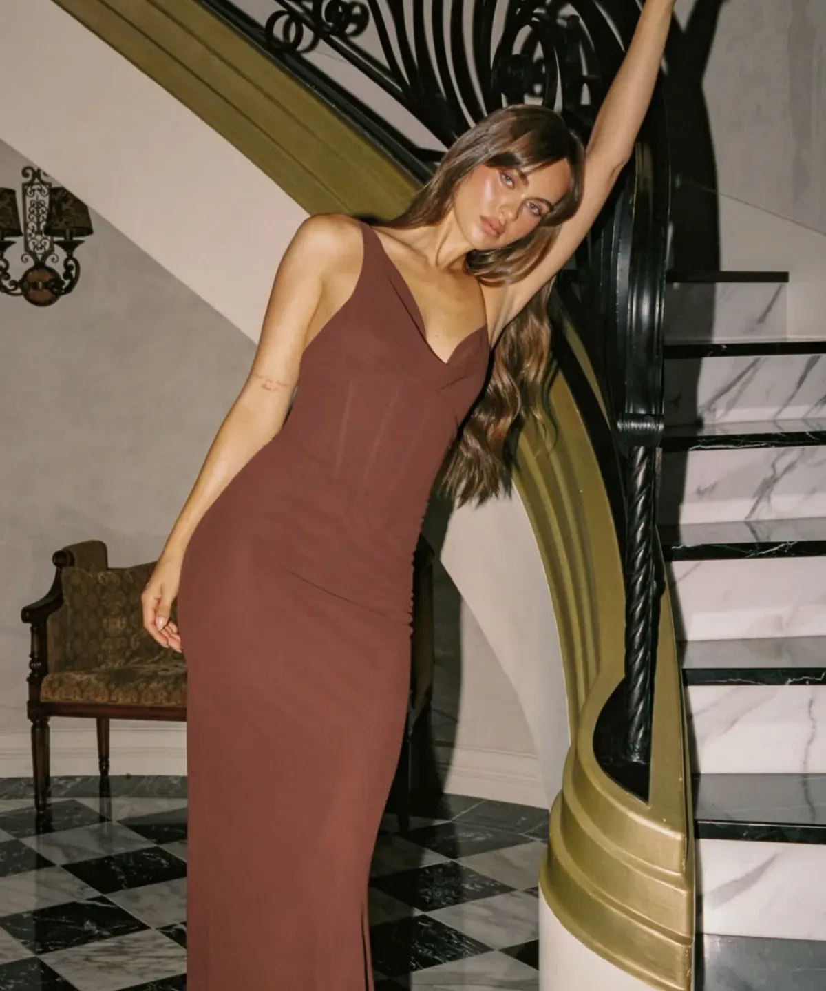 Natalie Rolt Hallie gown espresso size 8 (1)  - Image 1