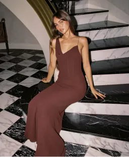 Natalie Rolt Hallie gown espresso size 8 (1)  for rent on The Volte - image 2