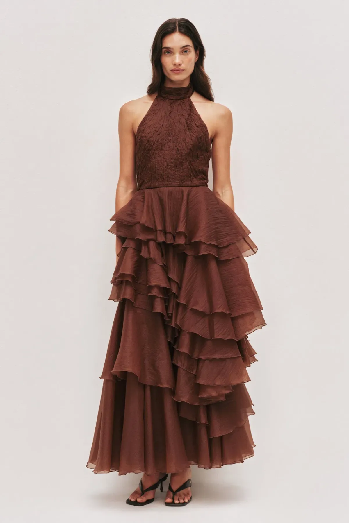 Aje Fayette Maxi Gown in Dark Chocolate Brown Size 6 - Image 1