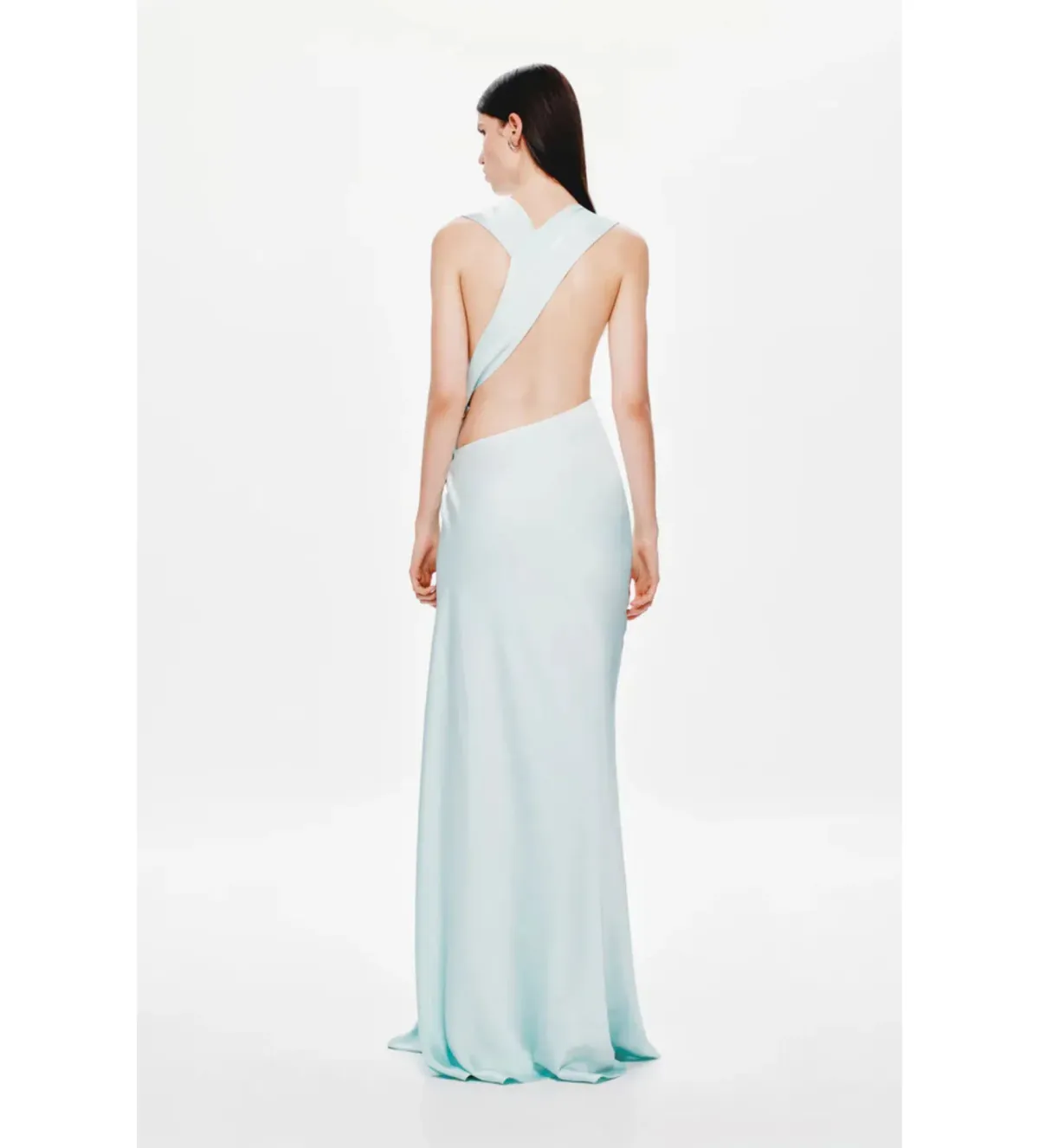 Misha The Harlow Satin Dress in Ice Blue Size XS/AU6 - Image 2
