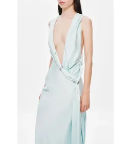 Misha The Harlow Satin Dress in Ice Blue Size XS/AU6 for rent on The Volte - image 3