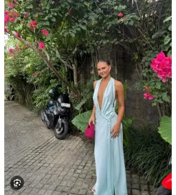 Misha The Harlow Satin Dress in Ice Blue Size S/AU8 for rent on The Volte - image 5