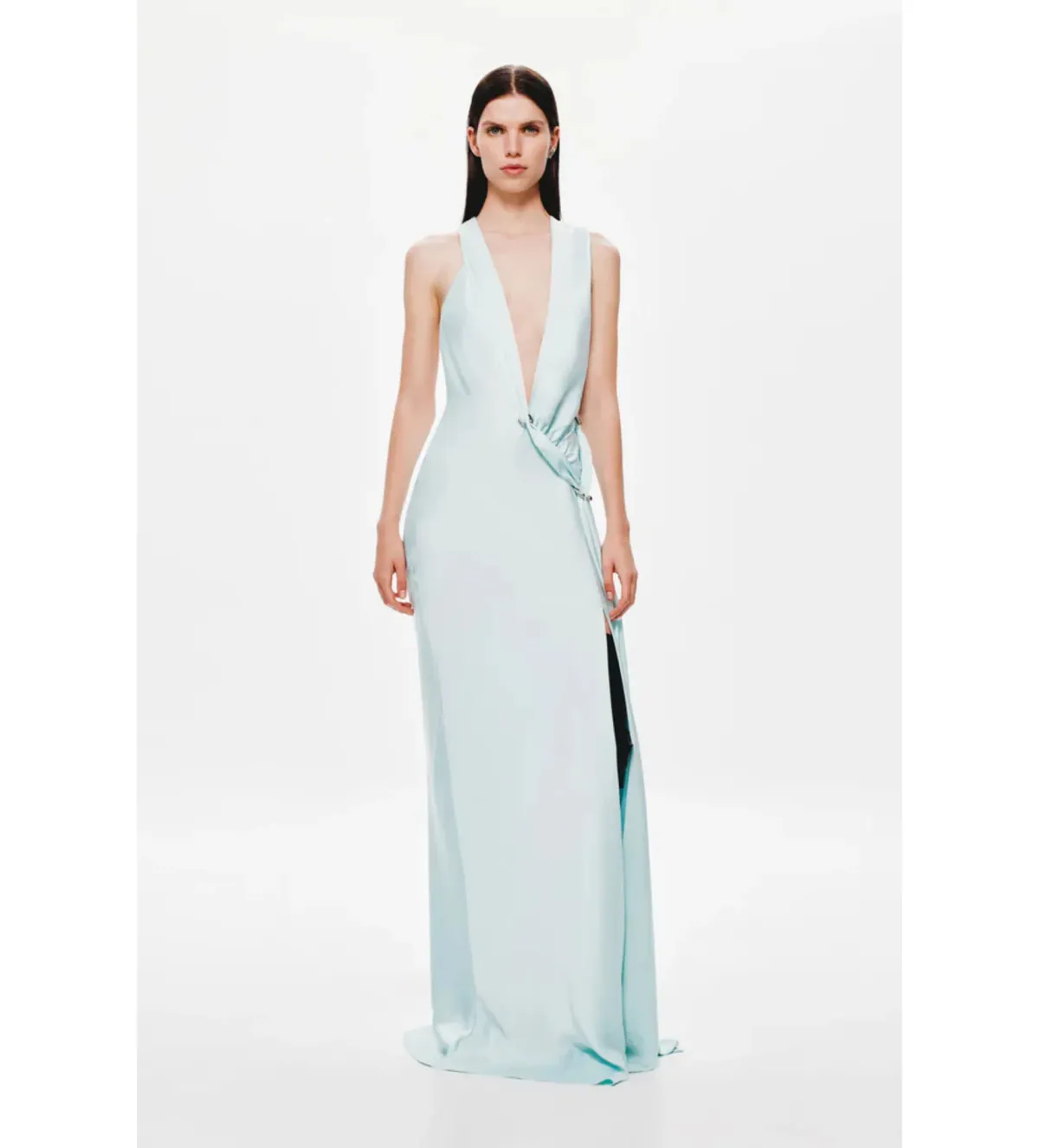 Misha The Harlow Satin Dress in Ice Blue Size M/AU10 - Image 1