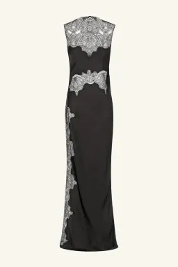 Shona Joy Jamila Lace High Neck Maxi Dress - Black; size 8 for rent on The Volte - image 7