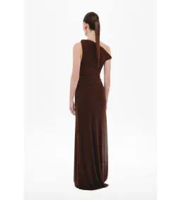 Misha Sisal Mesh Dress in Espresso Size M/AU10 for rent on The Volte - image 3