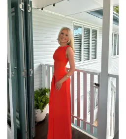 Misha Sisal Mesh Dress in Chilli Size S/AU8 for rent on The Volte - image 3