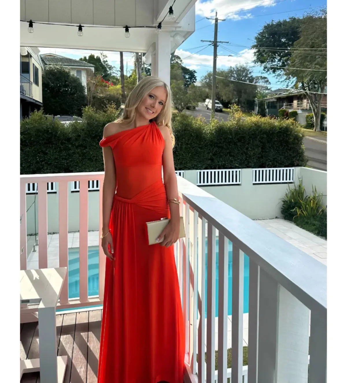 Misha Sisal Mesh Dress in Chilli Size M/AU10 - Image 4